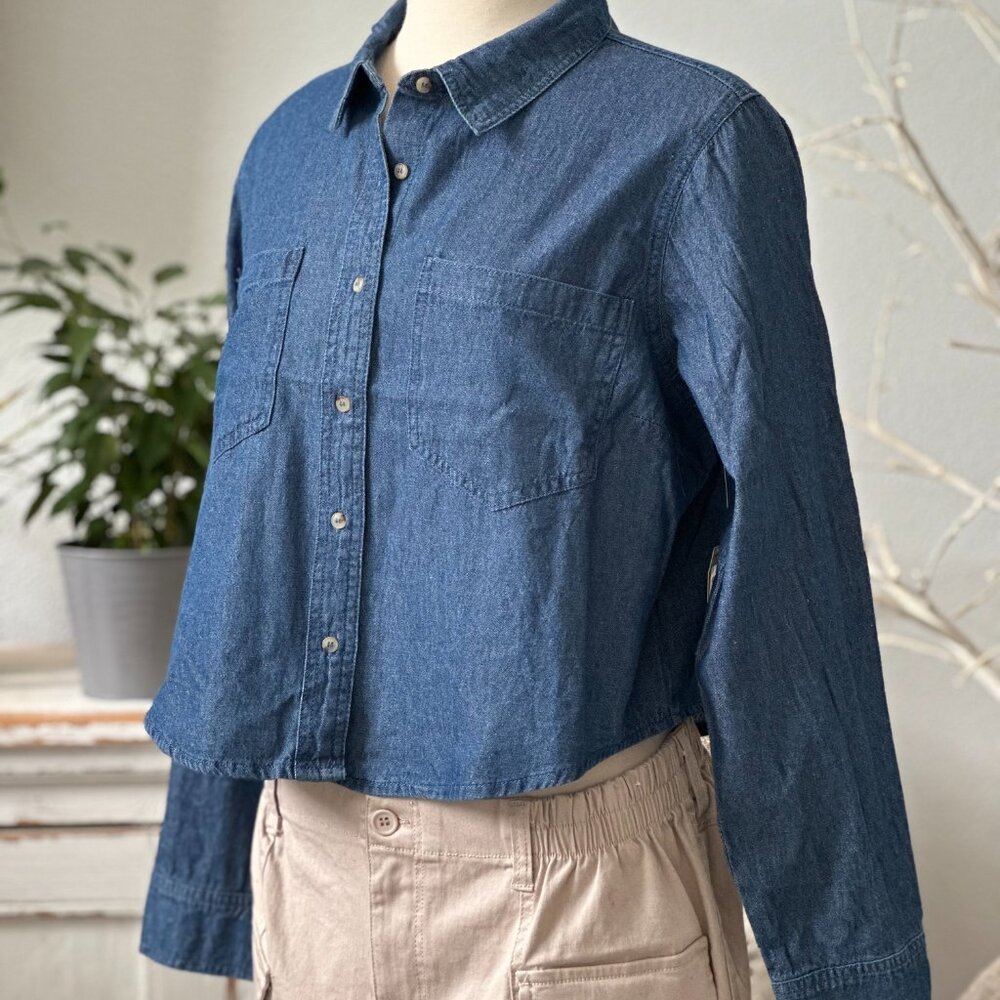 Sweet Envy Blue Button Down Shirt NWT Various Sizes